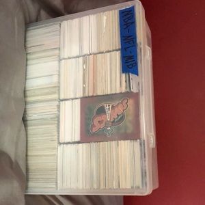 NBA NFL and MLB cards 2014 is the newest around 300-400 cards